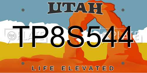 TP8S544 Utah License Plate