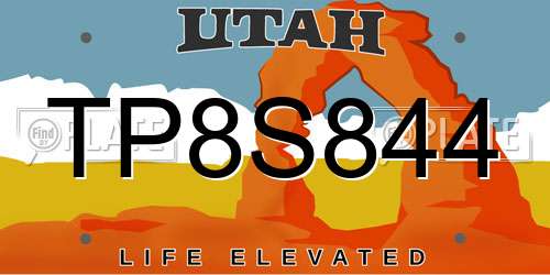 TP8S844 Utah License Plate