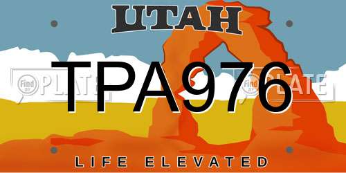 TPA976 Utah License Plate