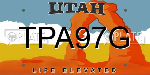 TPA97G Utah License Plate