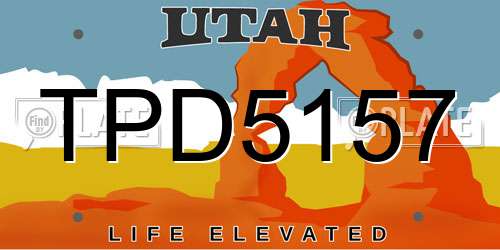 TPD5157 Utah License Plate