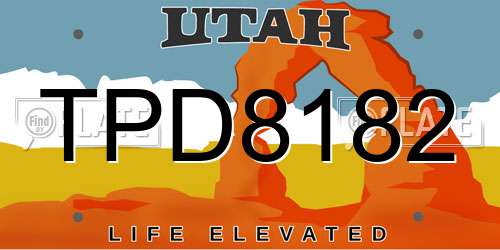 TPD8182 Utah License Plate