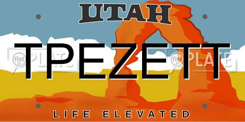 TPEZETT Utah License Plate