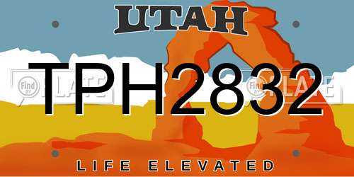 TPH2832 Utah License Plate