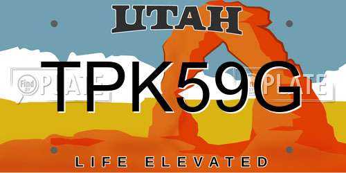 TPK59G Utah License Plate