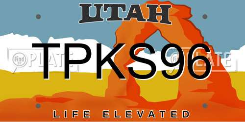 TPKS96 Utah License Plate