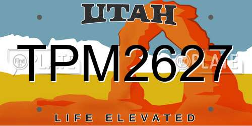 TPM2627 Utah License Plate