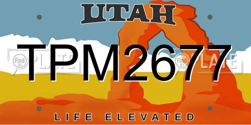 TPM2677 Utah License Plate