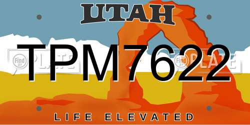 TPM7622 Utah License Plate