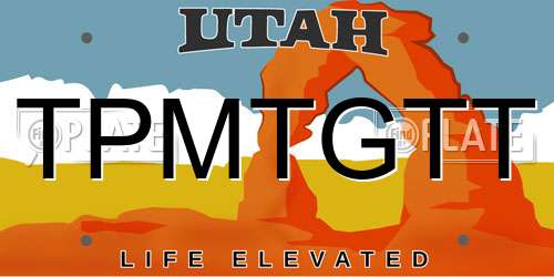 TPMTGTT Utah License Plate