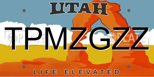 TPMZGZZ Utah License Plate