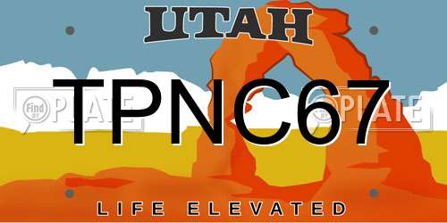 TPNC67 Utah License Plate