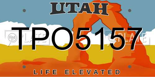 TPO5157 Utah License Plate