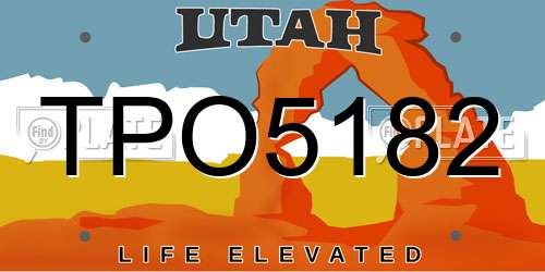 TPO5182 Utah License Plate