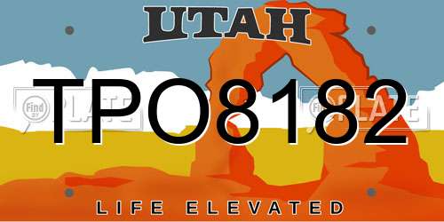TPO8182 Utah License Plate