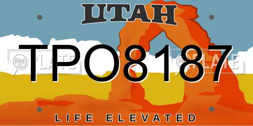 TPO8187 Utah License Plate