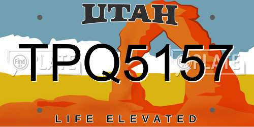 TPQ5157 Utah License Plate