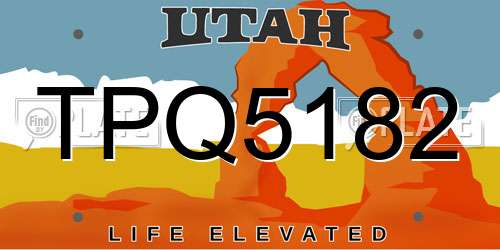 TPQ5182 Utah License Plate