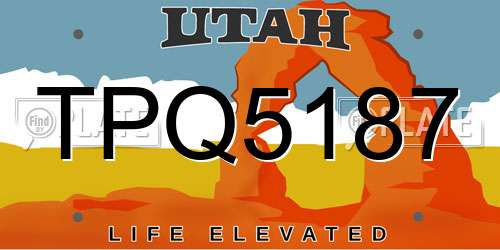 TPQ5187 Utah License Plate