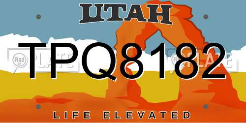 TPQ8182 Utah License Plate