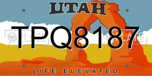 TPQ8187 Utah License Plate