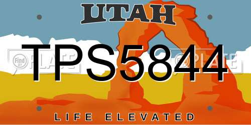 TPS5844 Utah License Plate