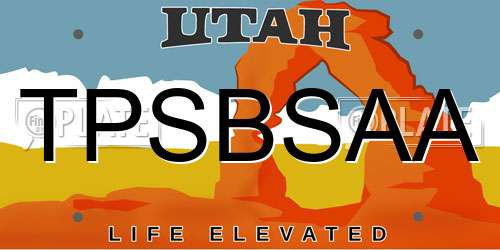 TPSBSAA Utah License Plate