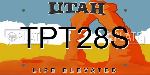 TPT28S Utah License Plate