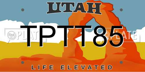 TPTT85 Utah License Plate