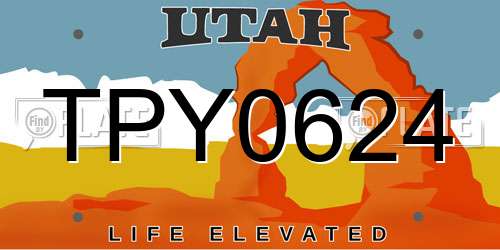 TPY0624 Utah License Plate