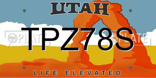 TPZ78S Utah License Plate