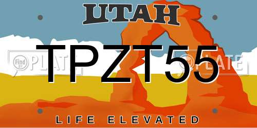 TPZT55 Utah License Plate