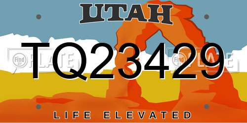 TQ23429 Utah License Plate
