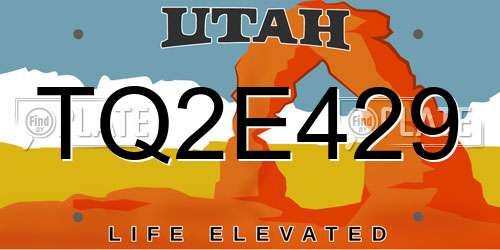TQ2E429 Utah License Plate