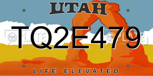 TQ2E479 Utah License Plate
