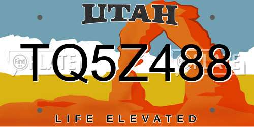 TQ5Z488 Utah License Plate