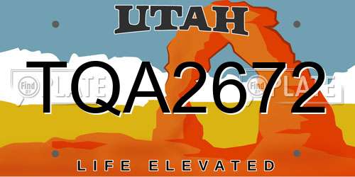 TQA2672 Utah License Plate