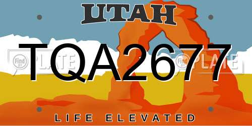 TQA2677 Utah License Plate
