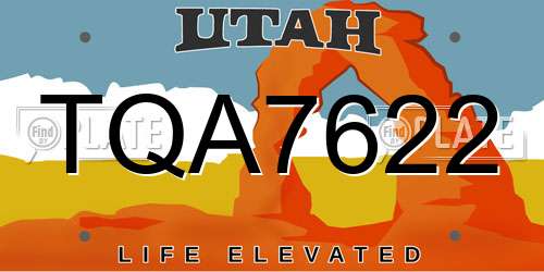 TQA7622 Utah License Plate