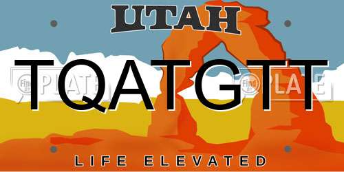 TQATGTT Utah License Plate