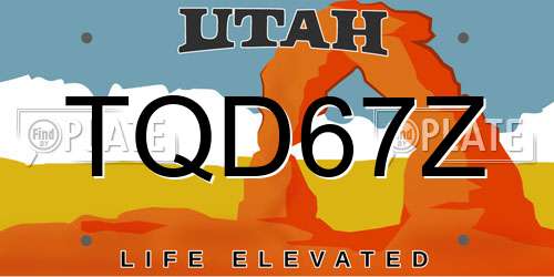TQD67Z Utah License Plate