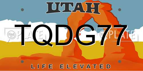 TQDG77 Utah License Plate