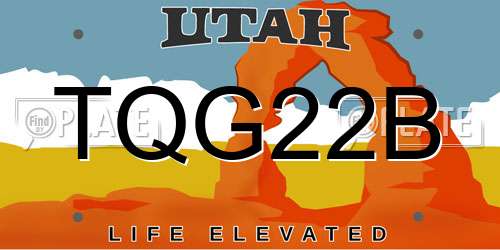 TQG22B Utah License Plate