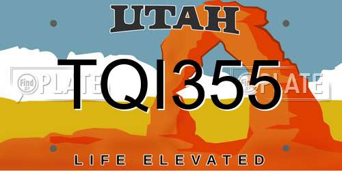 TQI355 Utah License Plate