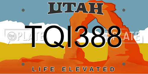 TQI388 Utah License Plate