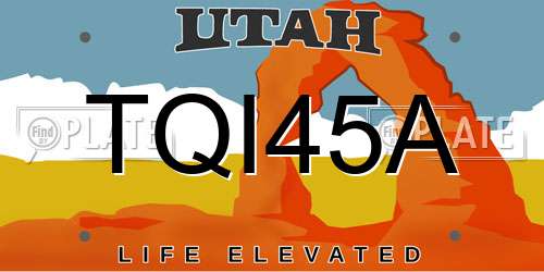 TQI45A Utah License Plate