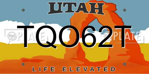 TQO62T Utah License Plate