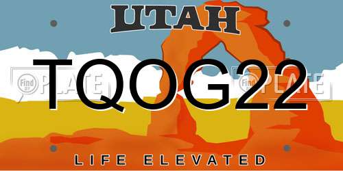 TQOG22 Utah License Plate