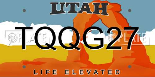 TQQG27 Utah License Plate
