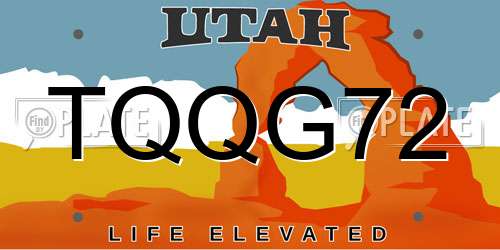 TQQG72 Utah License Plate